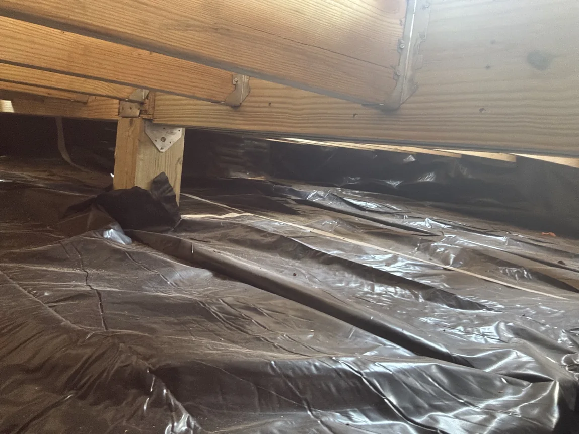 Crawl space vapor barrier work