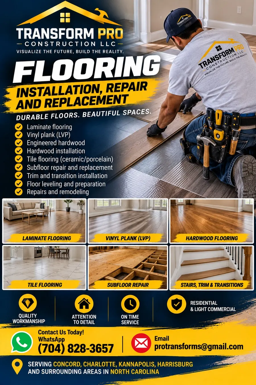 Promotional artwork for Flooring Installation & Repairs